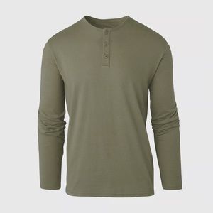 Long Sleeve Waffle Henley